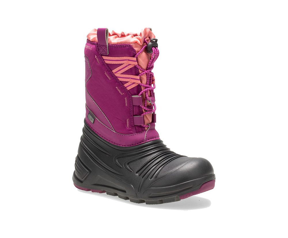 Merrell Boots Pink/Black - Snow Quest Lite 2.0 Waterproof - Kids 08YWVMTQC